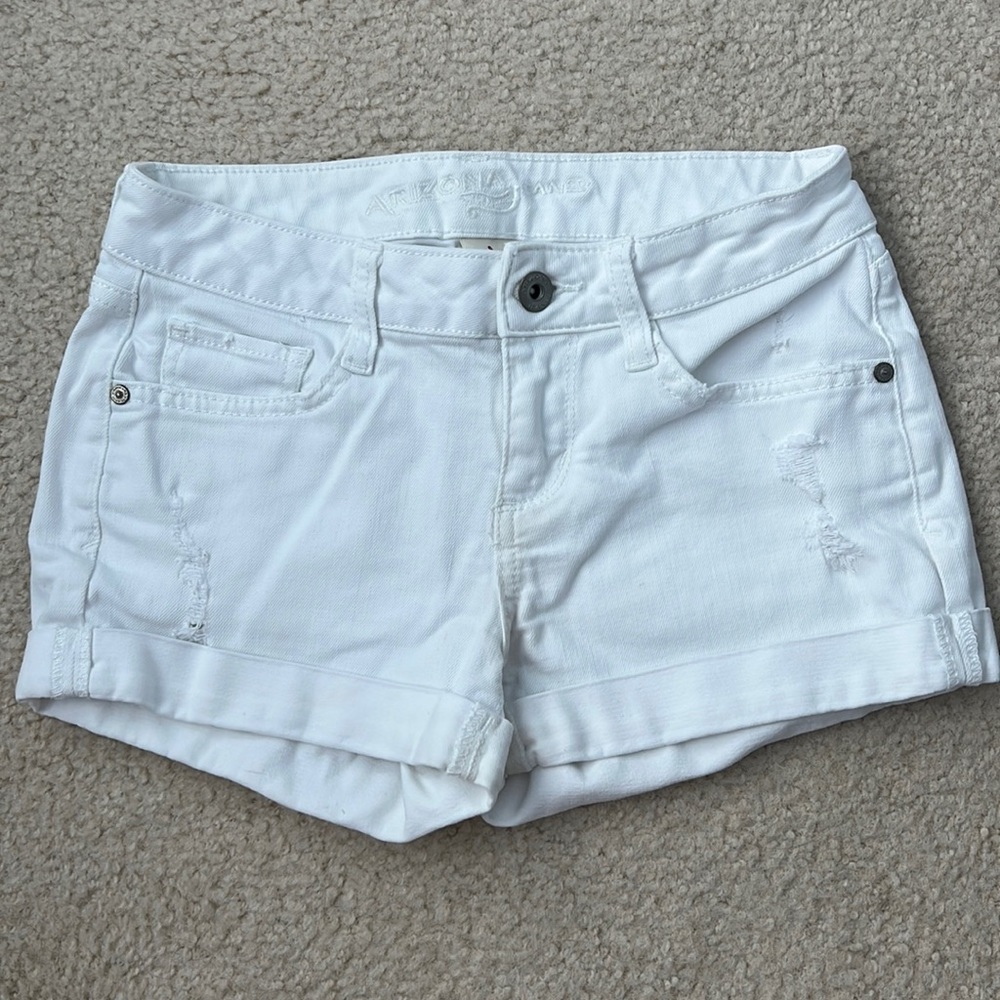 Arizona Jean Co. White Ripped Jean Shorts